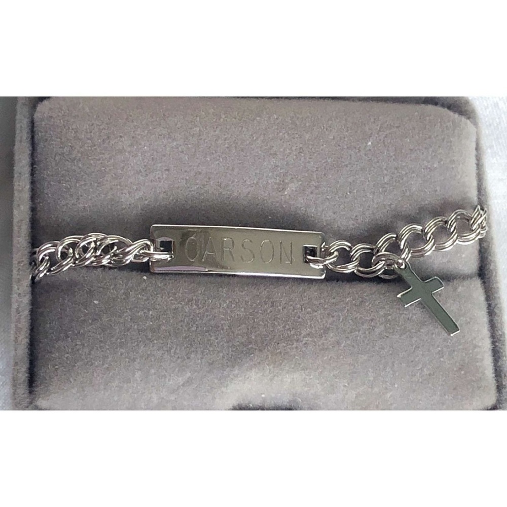 Engraved Speidel kids ID bracelet